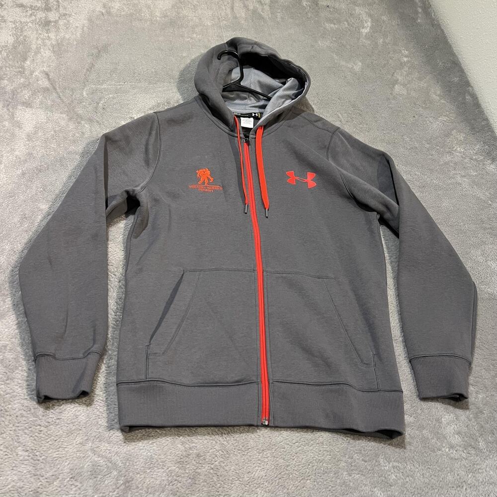 Under Armour Wounded Warrior Project Hoodie Mens Small Gray Full Zip Fleece Logo